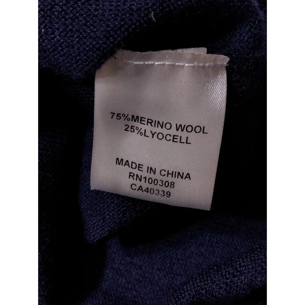 PETER MILLAR Autumn Crest 1/4 Zip Pullover Sweater Merino Wool ME0S01 Blue XXL